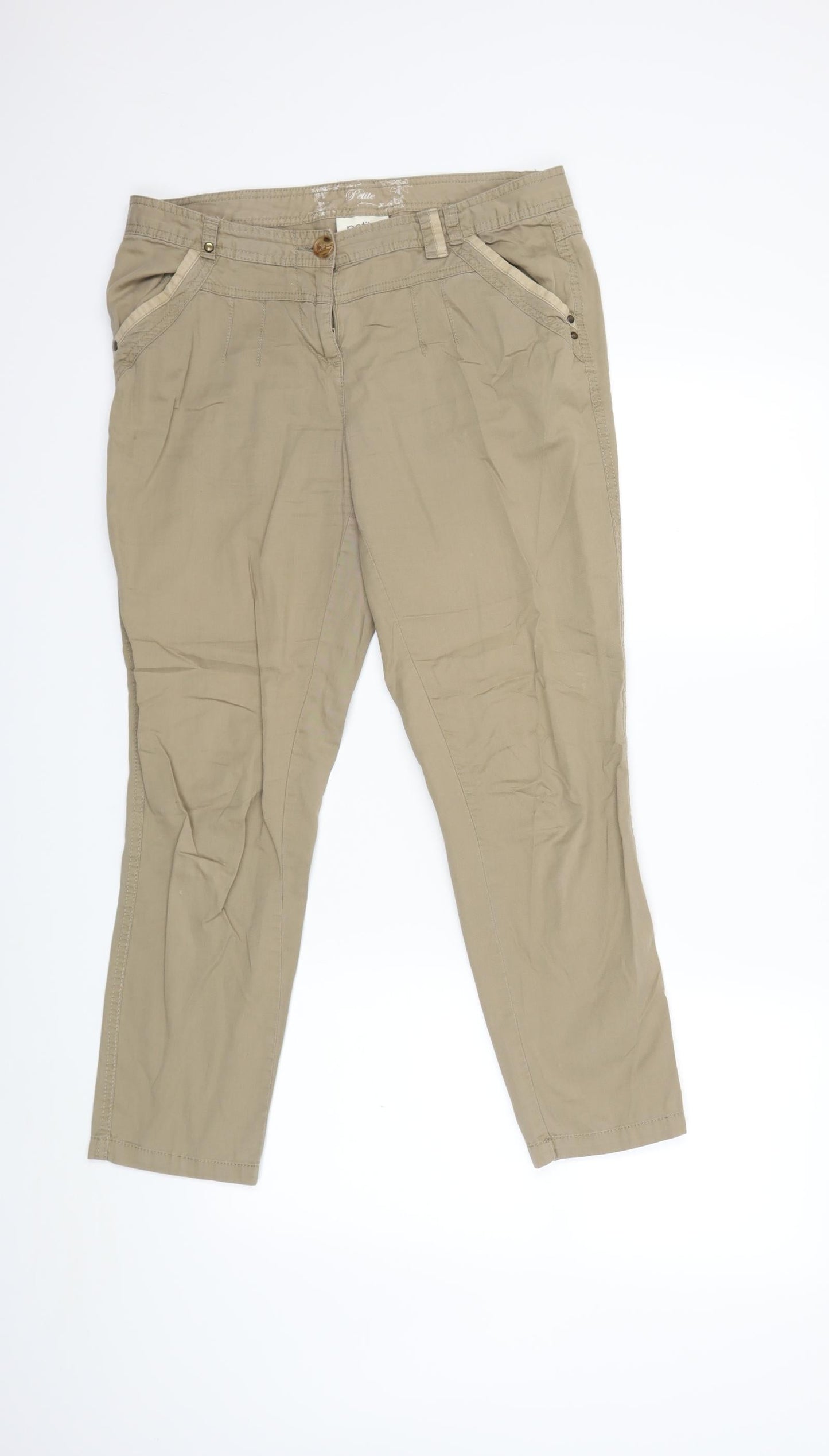 BHS Womens Beige   Cargo Trousers Size 12 L26 in
