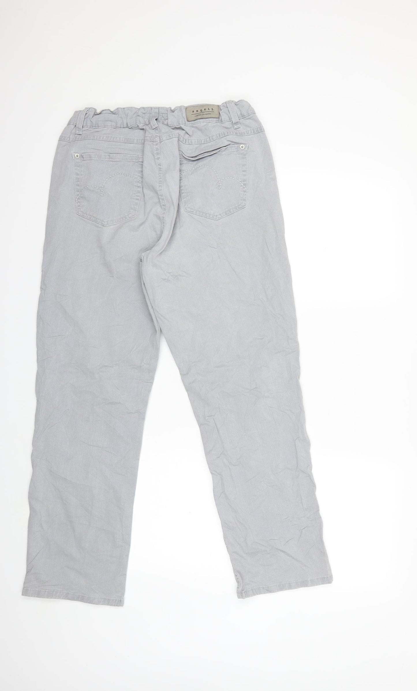Angels Womens Grey  Denim Straight Jeans Size 16 L28 in