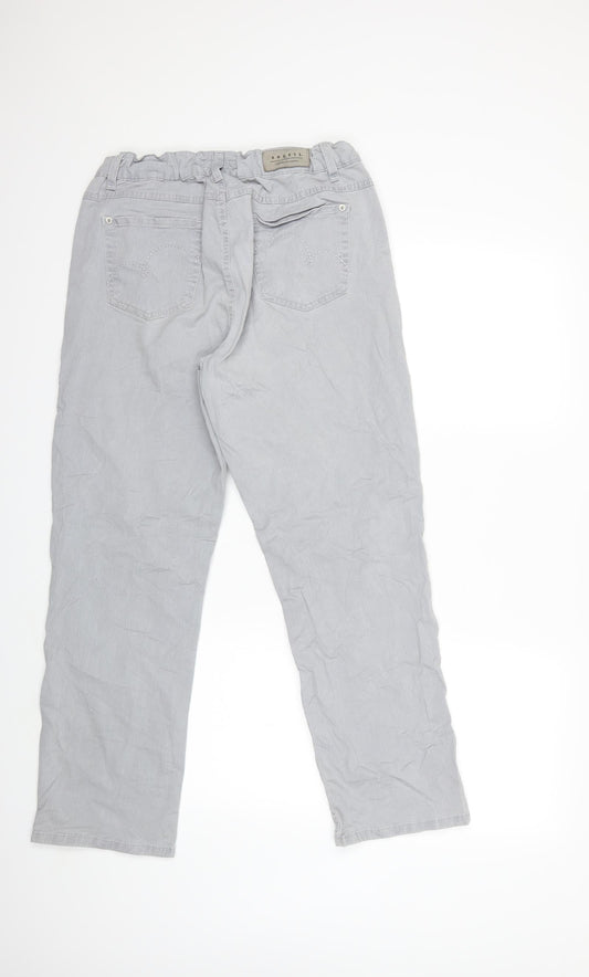 Angels Womens Grey  Denim Straight Jeans Size 16 L28 in