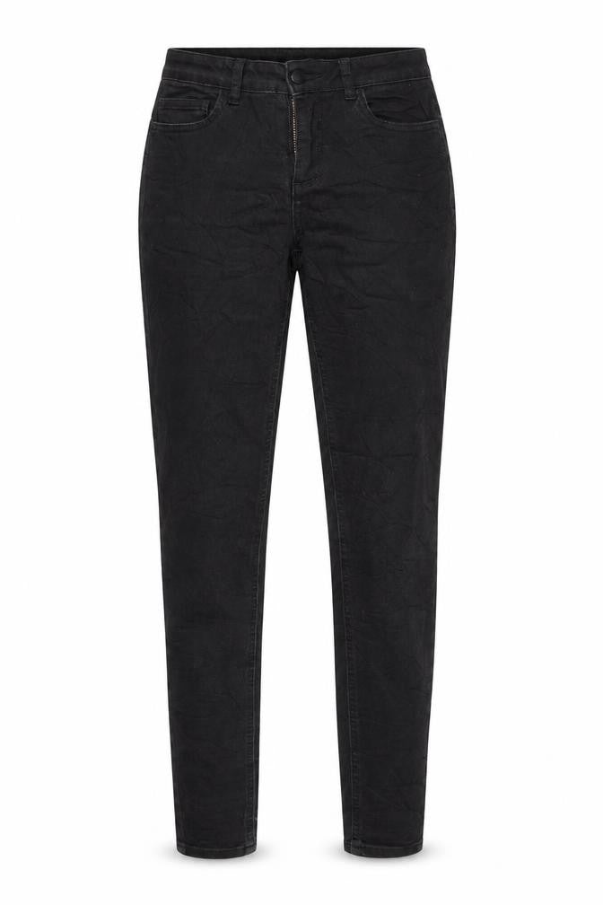 Front view of villa women’s black denim skinny jeans, size S, 30-inch leg