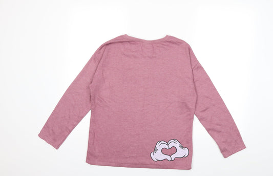 NEXT Girls Pink   Pullover Sweatshirt Size 12 Years  - Minie Mouse