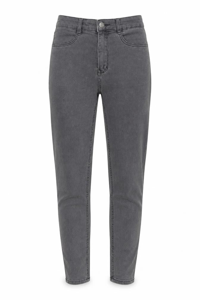 Front view of Pull&Bear women’s grey denim skinny jeans, size UK 36, 27-inch leg