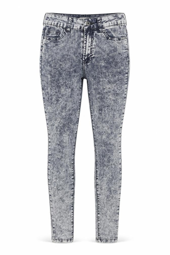 Front view of Flattop women’s blue denim skinny jeans, size XS, 31-inch leg
