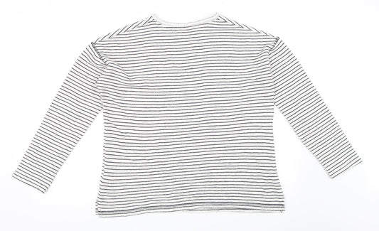 Marks and Spencer Womens White Striped  Pullover Jumper Size 12