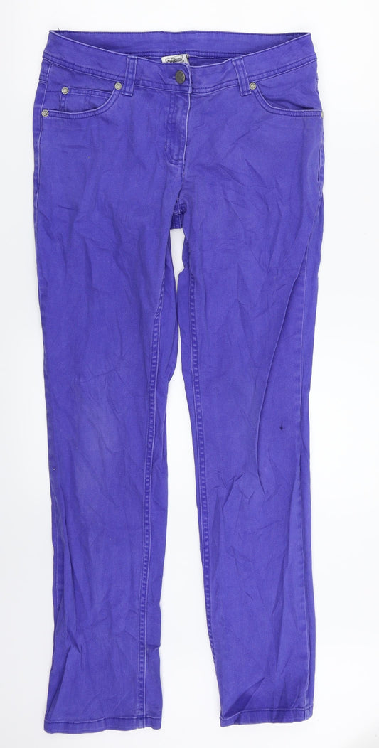 Up Fashion Womens Blue  Denim Straight Jeans Size 12 L31 in