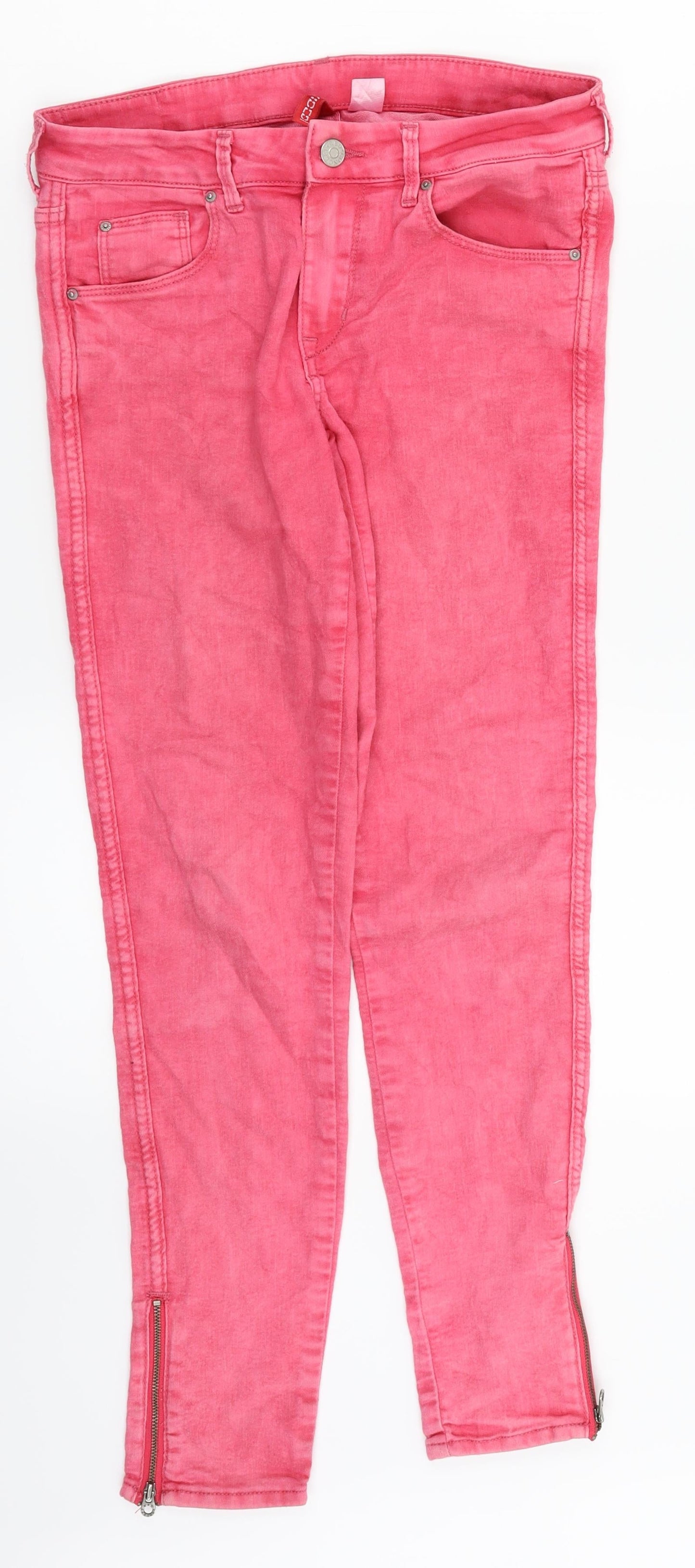 H&M Womens Pink  Denim Skinny Jeans Size 8 L26 in