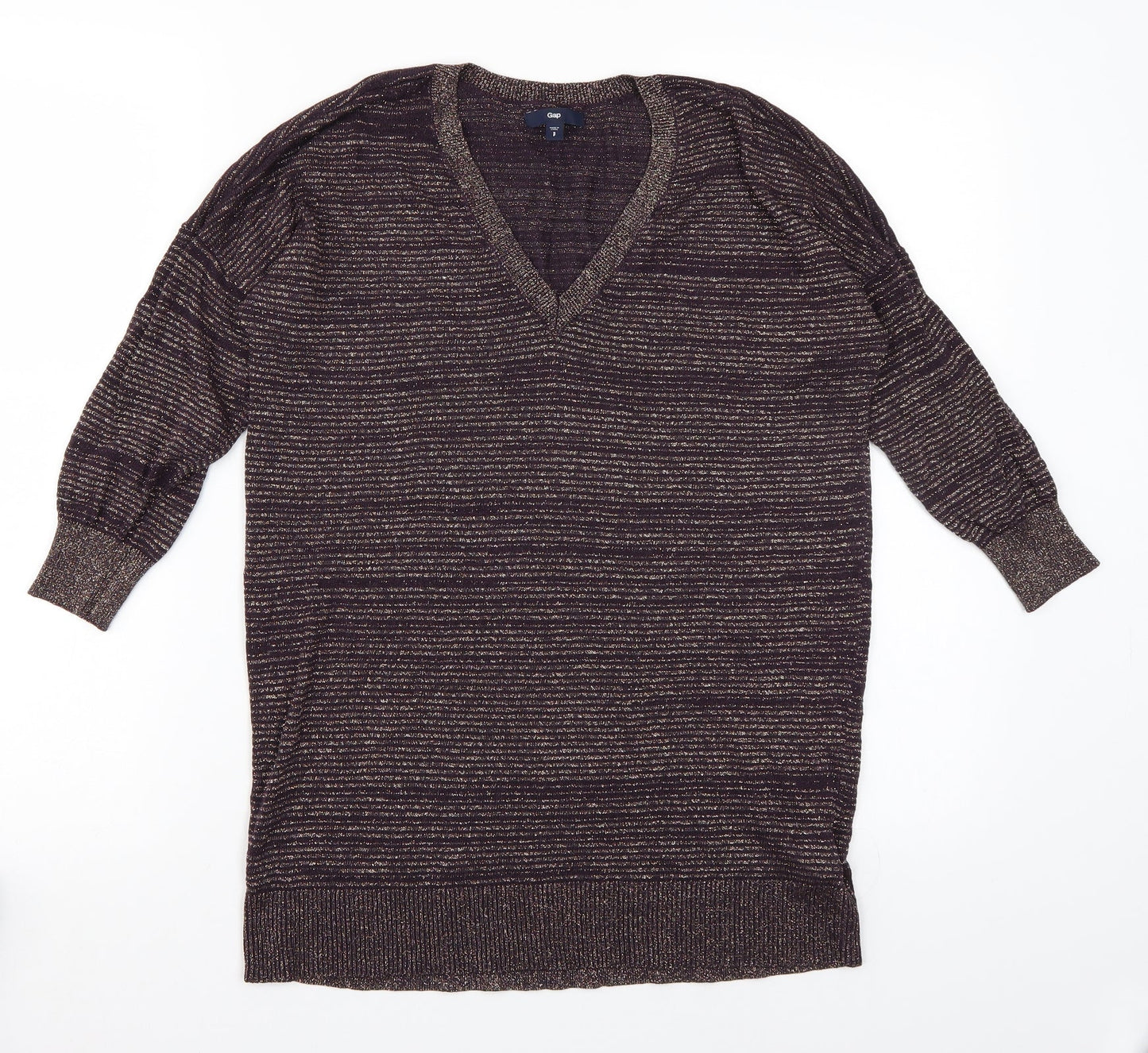 Gap Womens Purple Striped  Pullover Jumper Size S