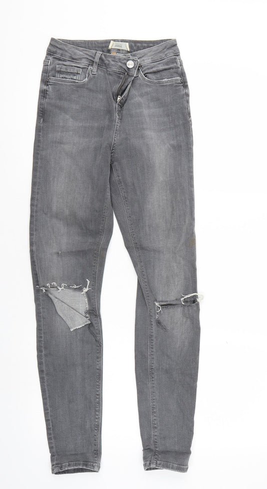 Topshop Womens Grey   Skinny Jeans Size 26 L32 in