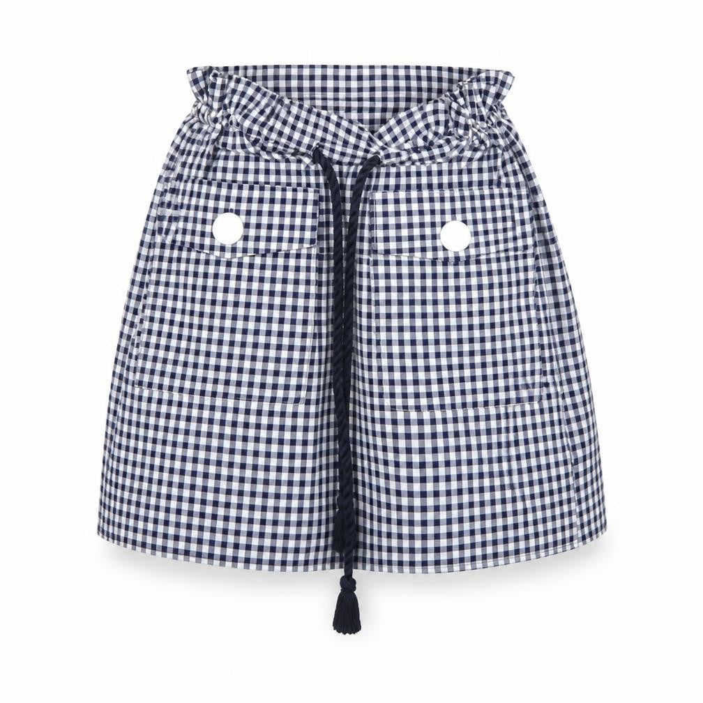 Zara Womens White Check  A-Line Skirt Size S