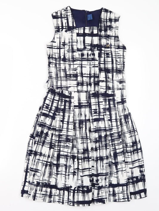 Air girl Womens White Geometric  A-Line  Size 8