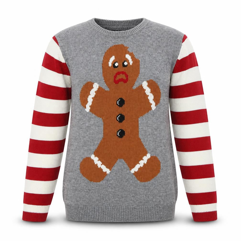 Front view of Easy men’s grey jumper, size M