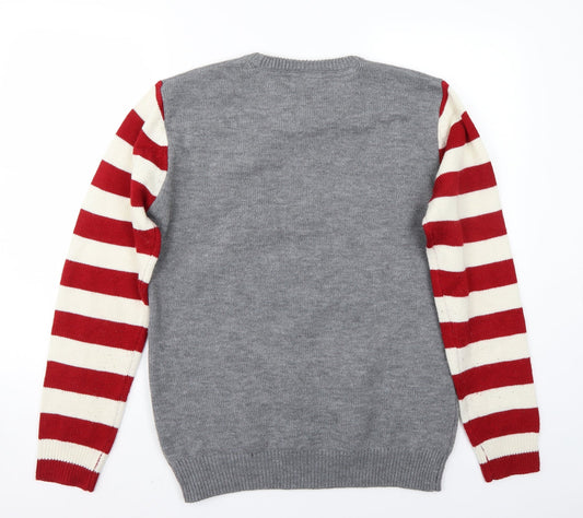 Easy Mens Grey   Pullover Jumper Size M