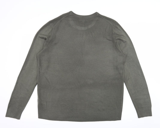 Debenhams Mens Green  Knit Pullover Jumper Size XL