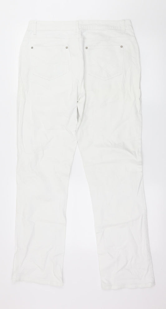 Telhlbo Womens White  Denim Straight Jeans Size 34 in L31 in