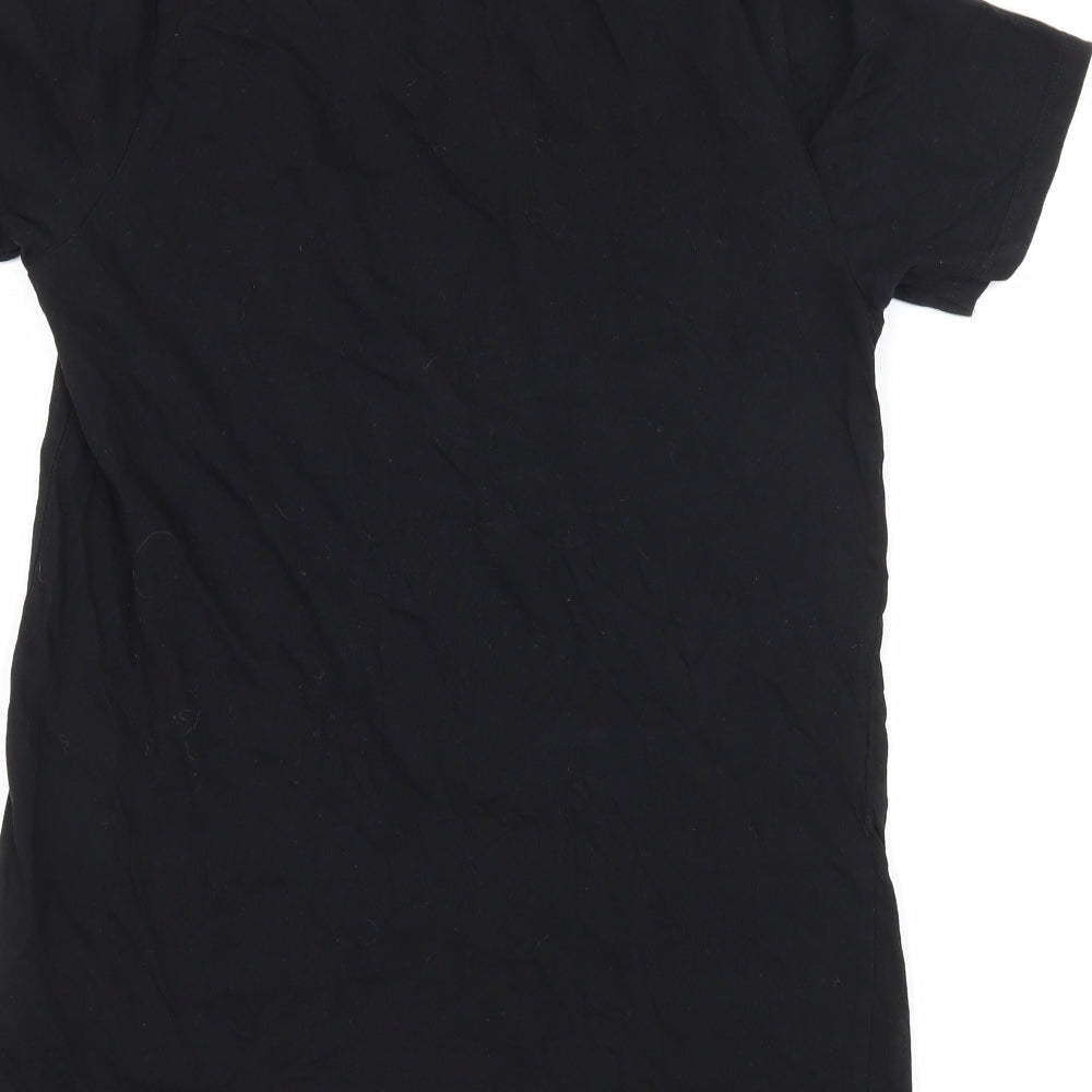 New Look Womens Black  Jersey Basic T-Shirt Size 6  - Lips