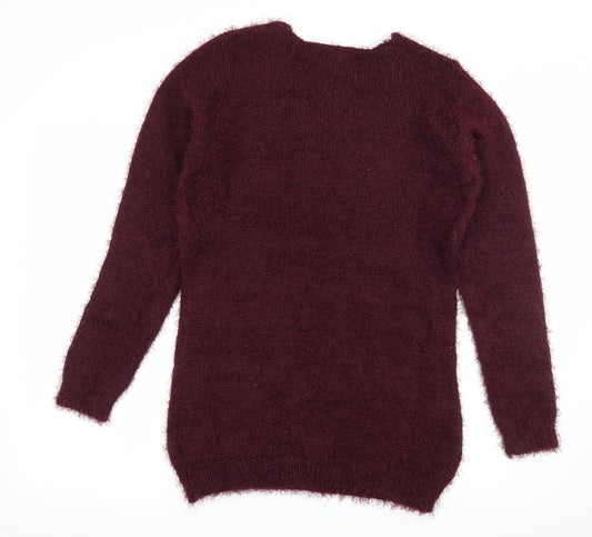 Studio Womens Purple  Knit Pullover Jumper Size 8