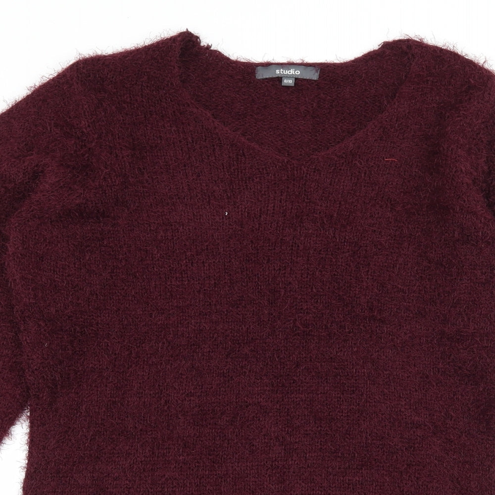 Studio Womens Purple  Knit Pullover Jumper Size 8
