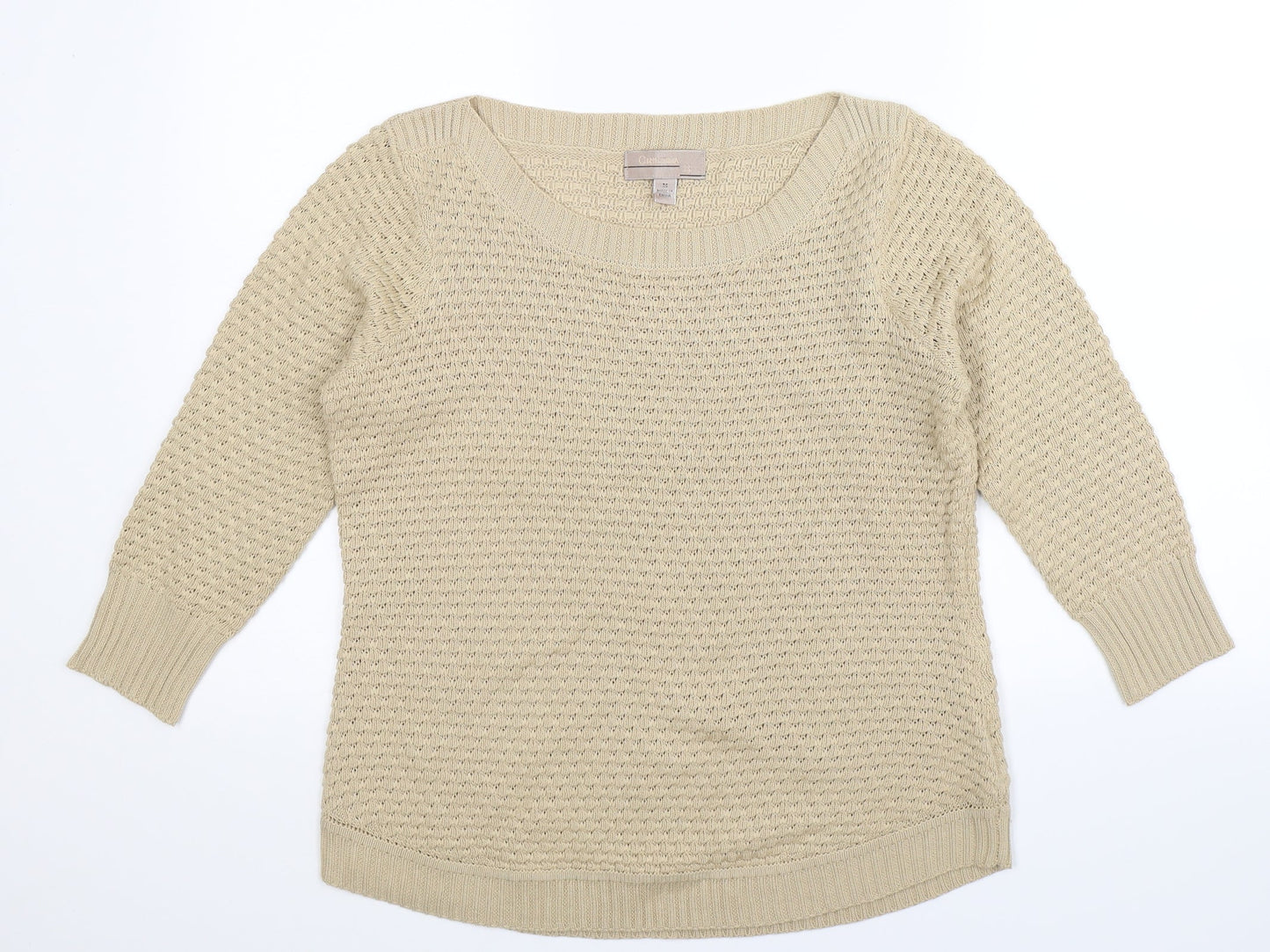 Cristina B Womens Beige  Knit Pullover Jumper Size M