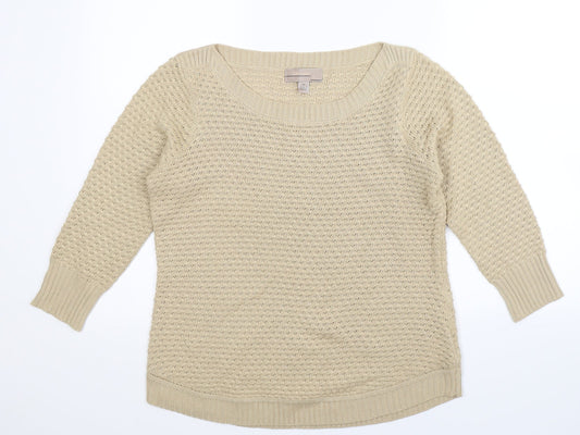 Cristina B Womens Beige  Knit Pullover Jumper Size M