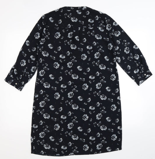 Papaya Womens Blue Floral  Shirt Dress  Size 10