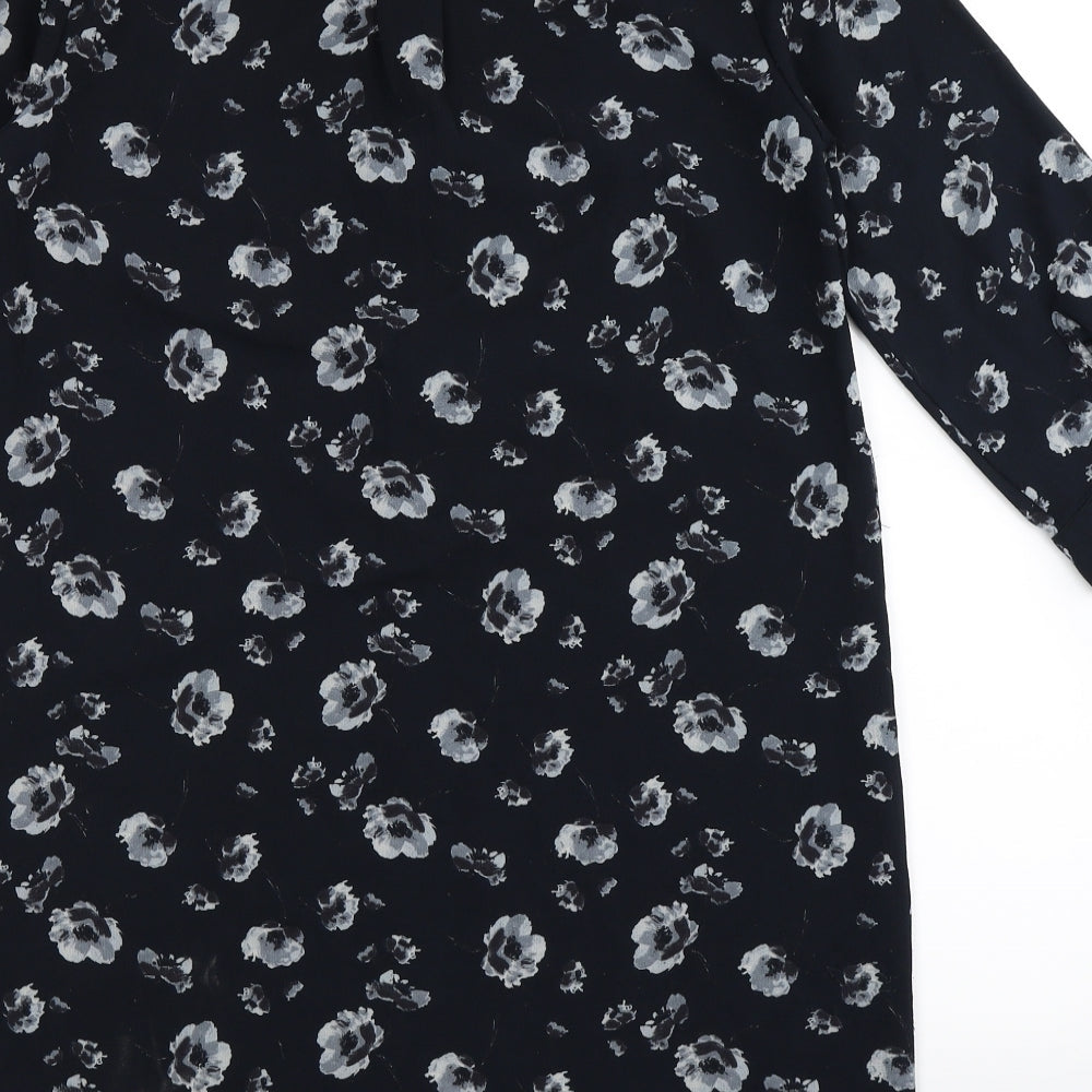 Papaya Womens Blue Floral  Shirt Dress  Size 10