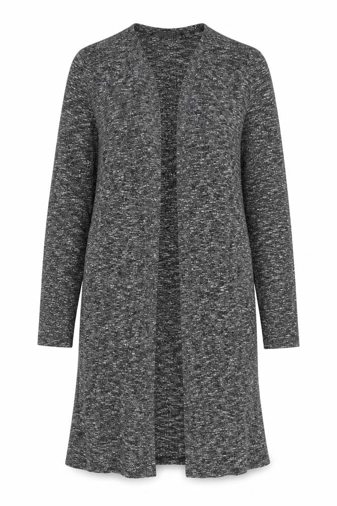 Front view of Select women’s grey knit cardigan jumper, size UK 10