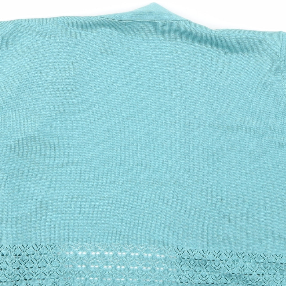 BM Collection Womens Blue   Cardigan Jumper Size M
