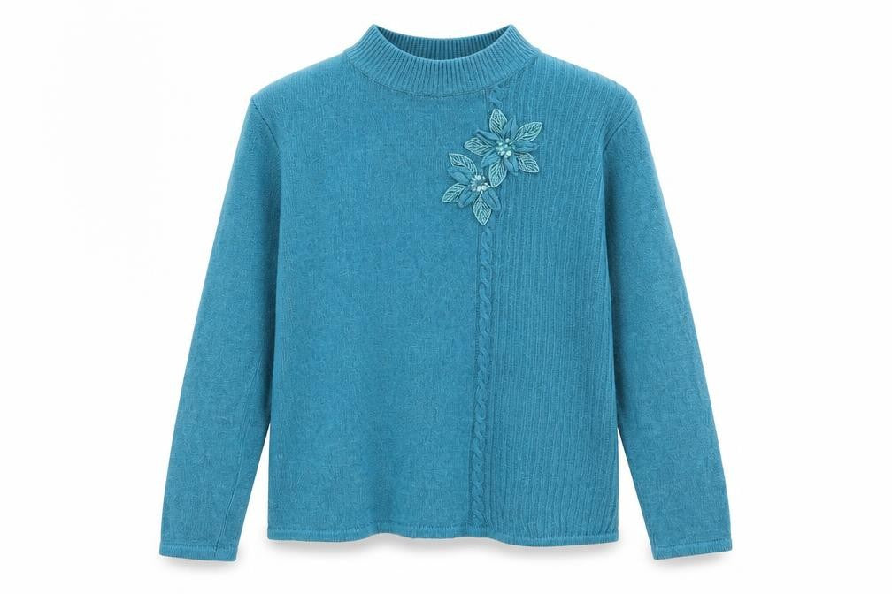 Bonmarché Womens Blue Fair Isle Pullover Jumper Size M