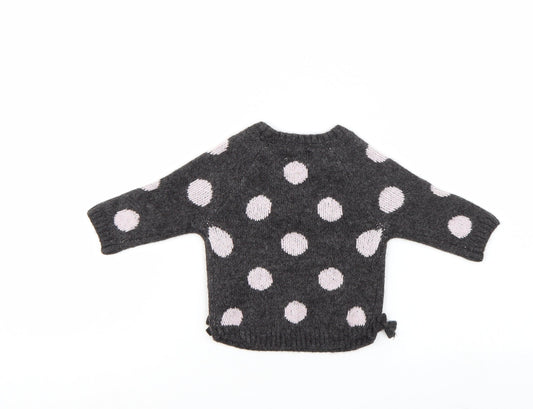 Primark Girls Black Polka Dot  Pullover Jumper Size 3-6 Months