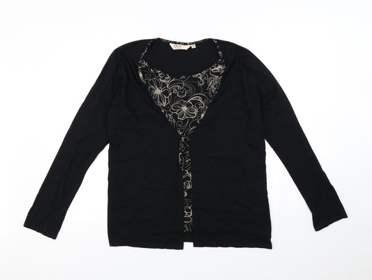 EWM Womens Black   Pullover Sweatshirt Size 14