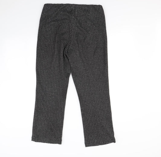 Bonmarché Womens Black Herringbone  Dress Pants Trousers Size 12 L25 in