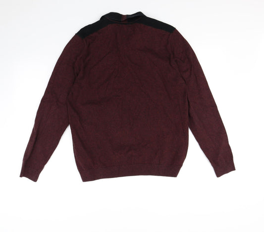 M&S Mens Red   Pullover Jumper Size M