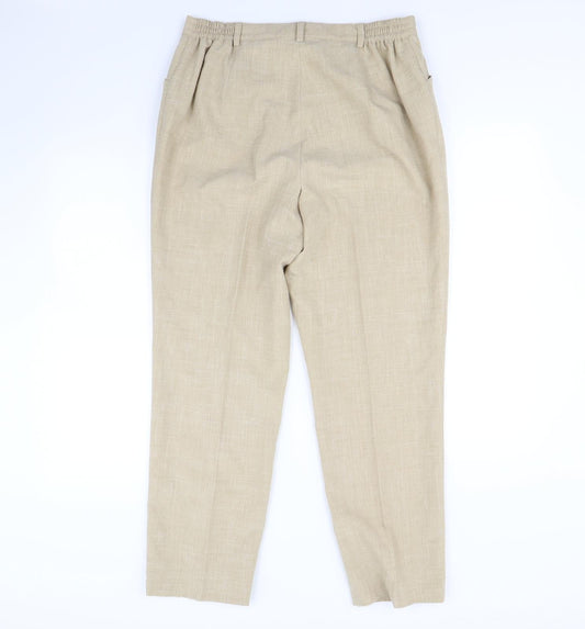Kris Reutter Womens Beige   Dress Pants Trousers Size 16 L30 in
