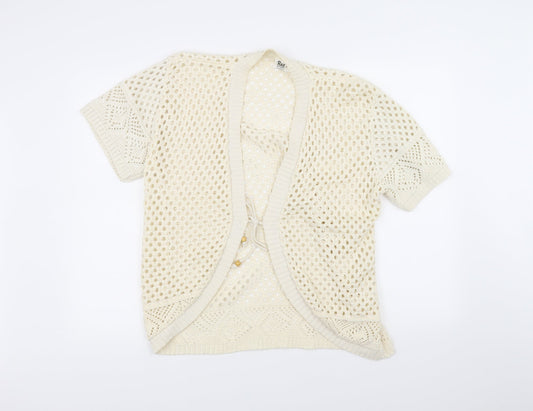 raz Womens White  Knit Cardigan Jumper One Size
