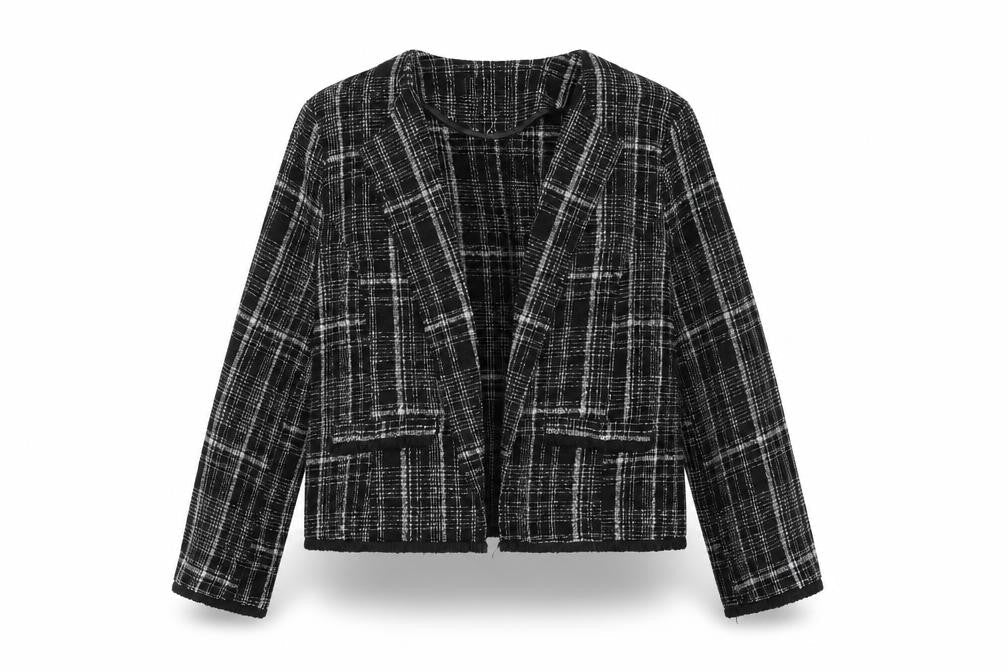 Front view of Papaya women’s black jacket, size UK 10