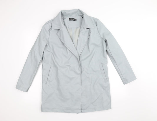 PRETTYLITTLETHING Womens Grey   Overcoat Coat Size 6