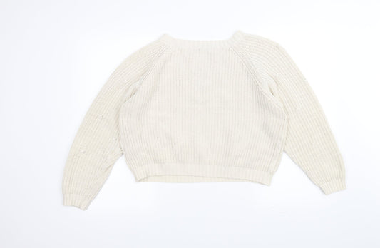 NEXT Womens White  Knit Pullover Jumper Size M
