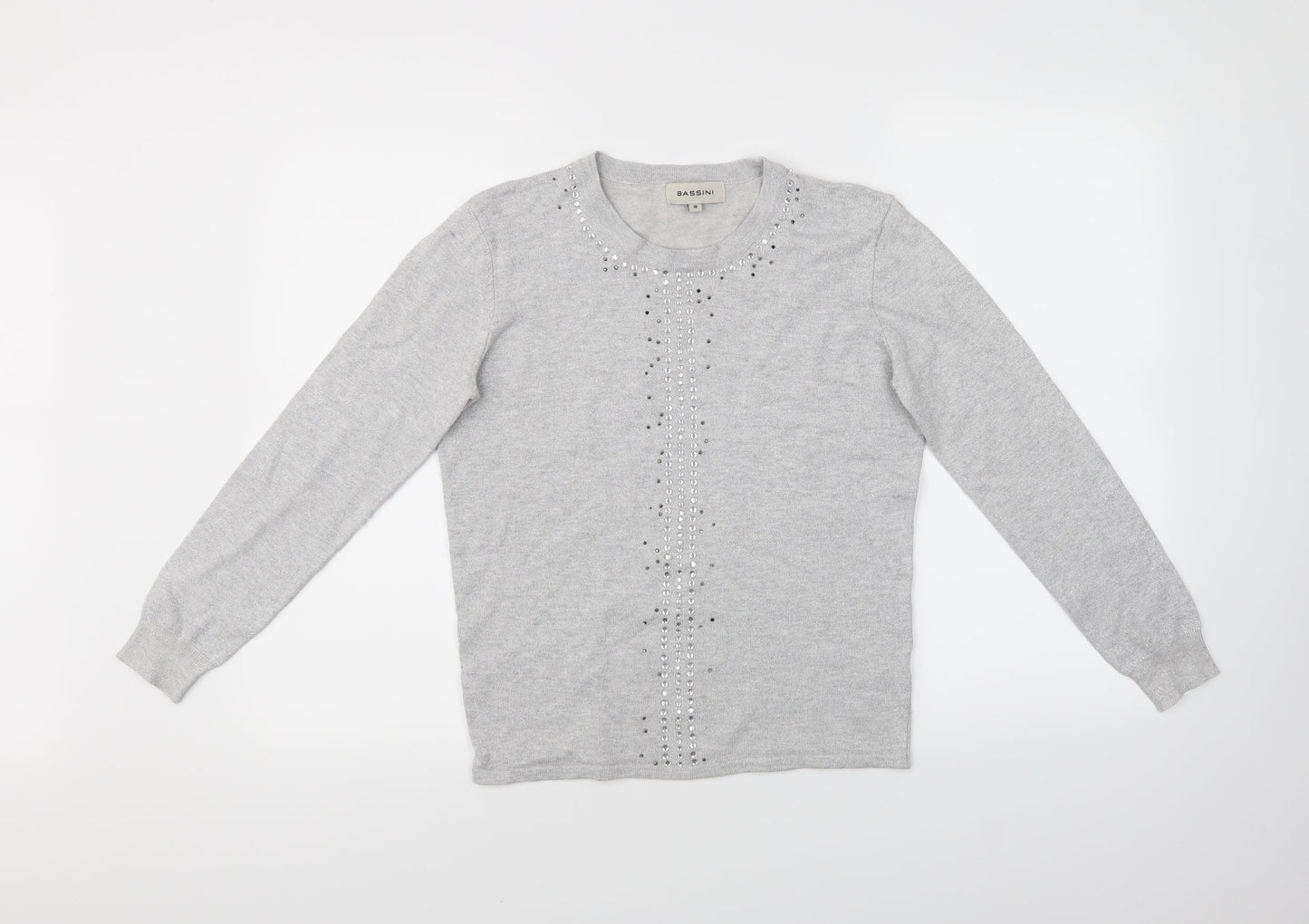 BASSINI Womens Grey   Basic T-Shirt Size S
