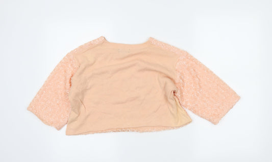 Topshop Womens Pink   Cropped T-Shirt Size 10