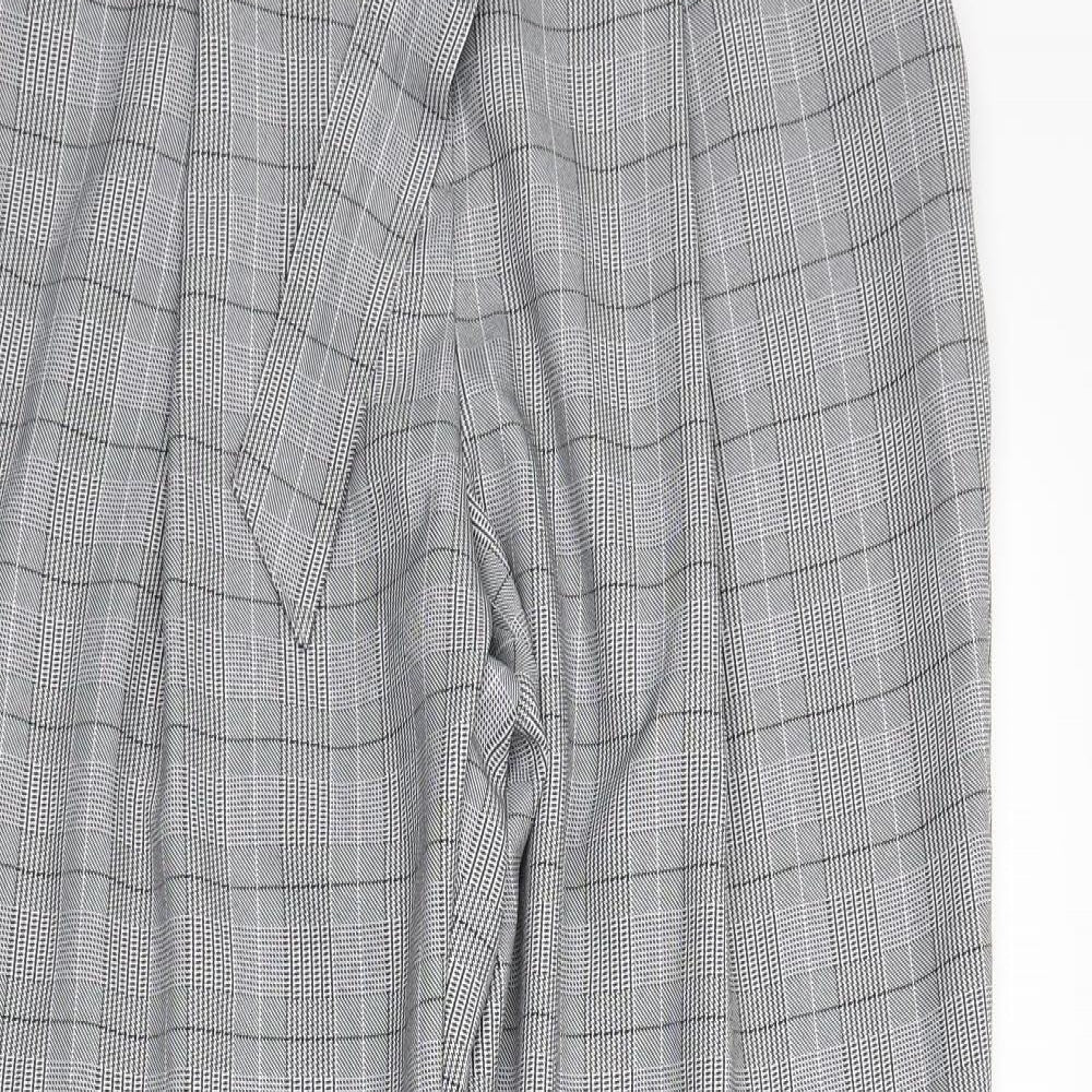 Dorothy Perkins Womens Black Plaid  Trousers  Size 14 L26 in