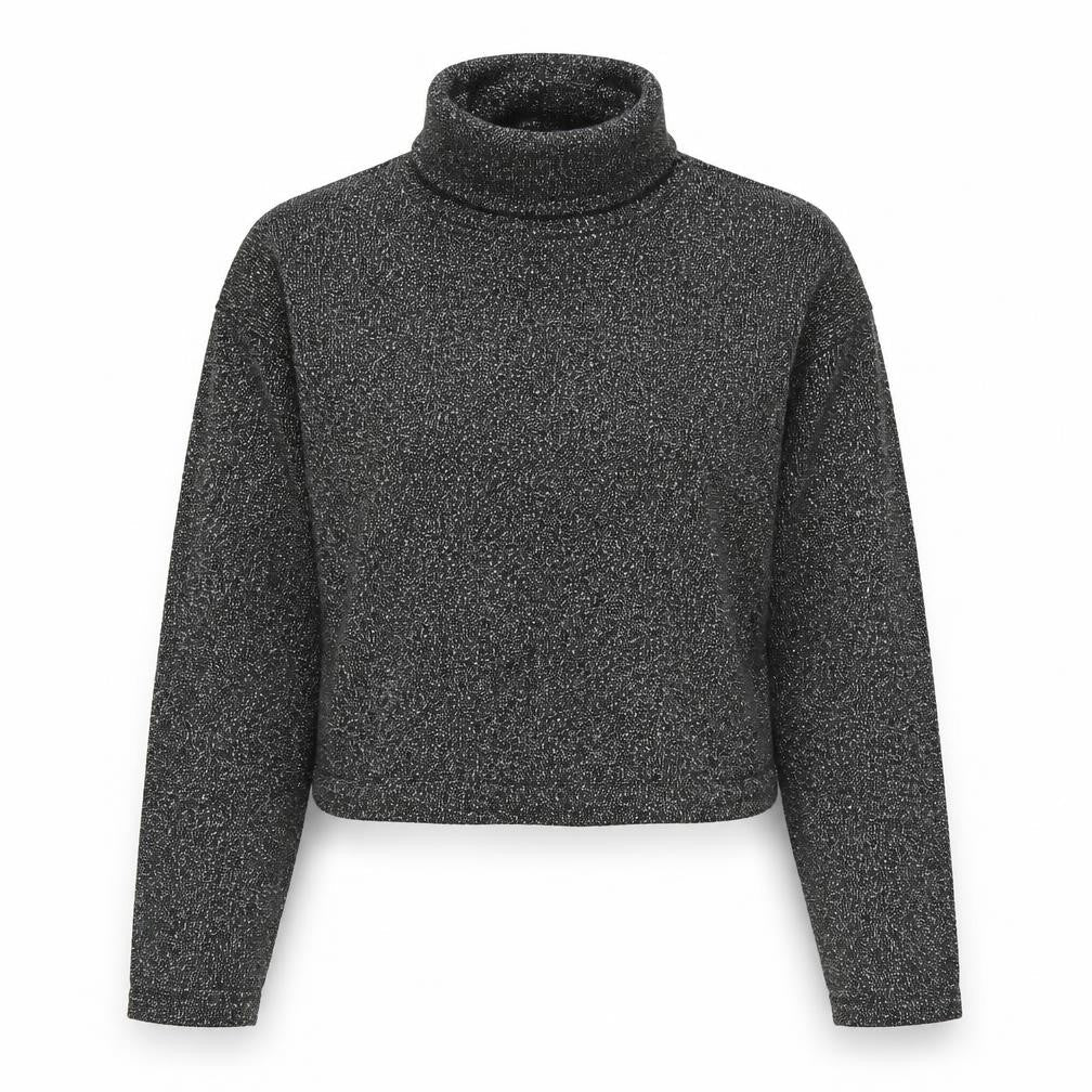 Front view of H&M women’s grey cropped t-shirt, size M