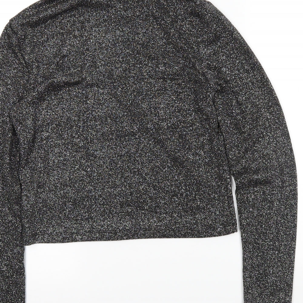 H&M Womens Grey   Cropped T-Shirt Size M