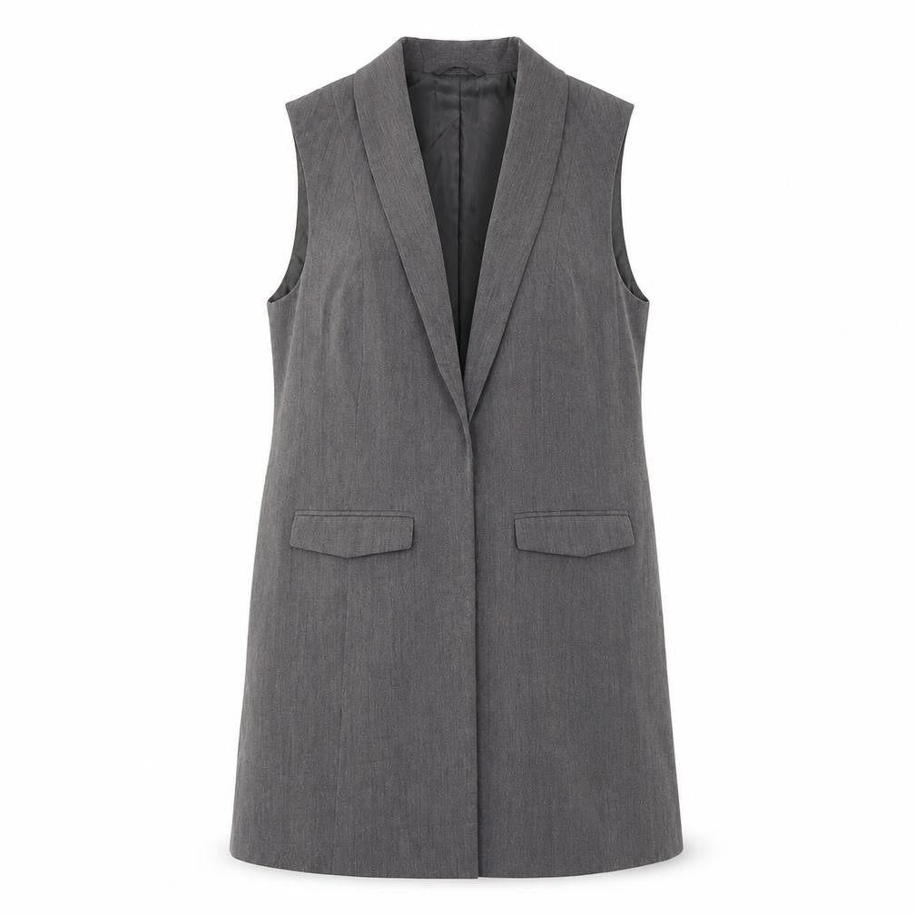 Front view of Papaya women’s grey jacket, size UK 12
