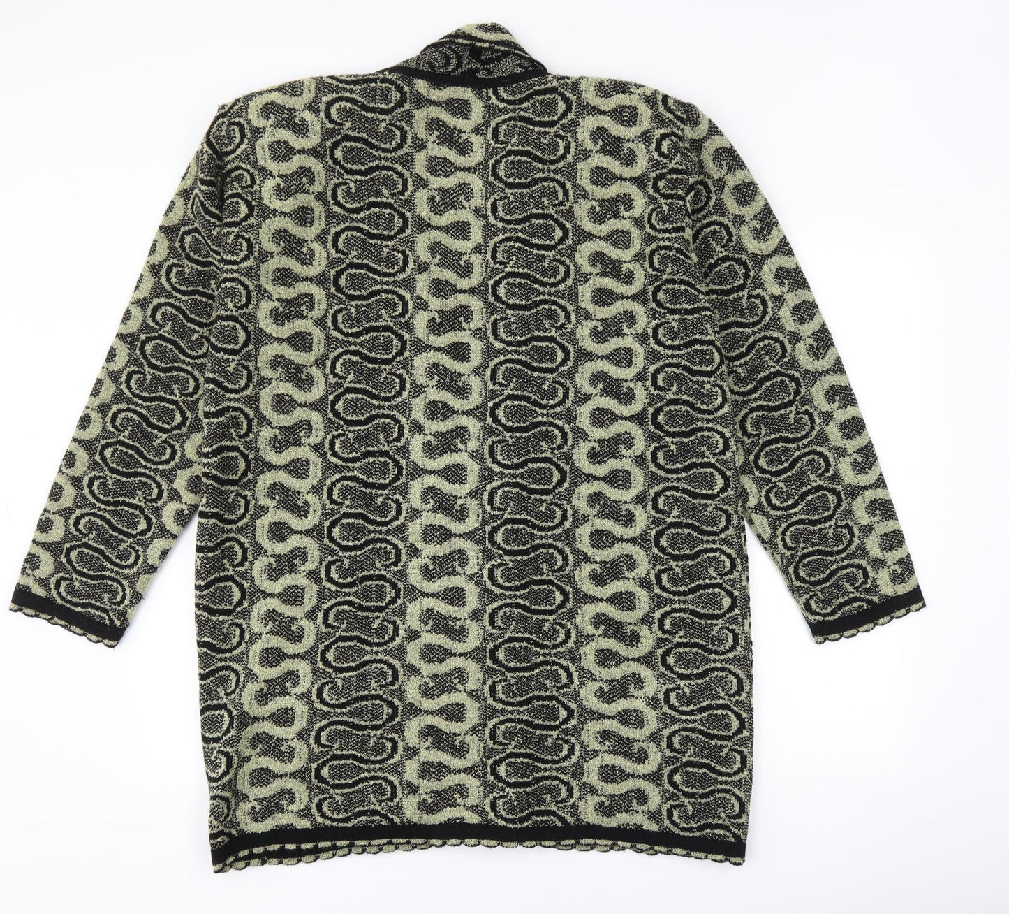 snuggles Womens Black Geometric  Jacket Coatigan Size L