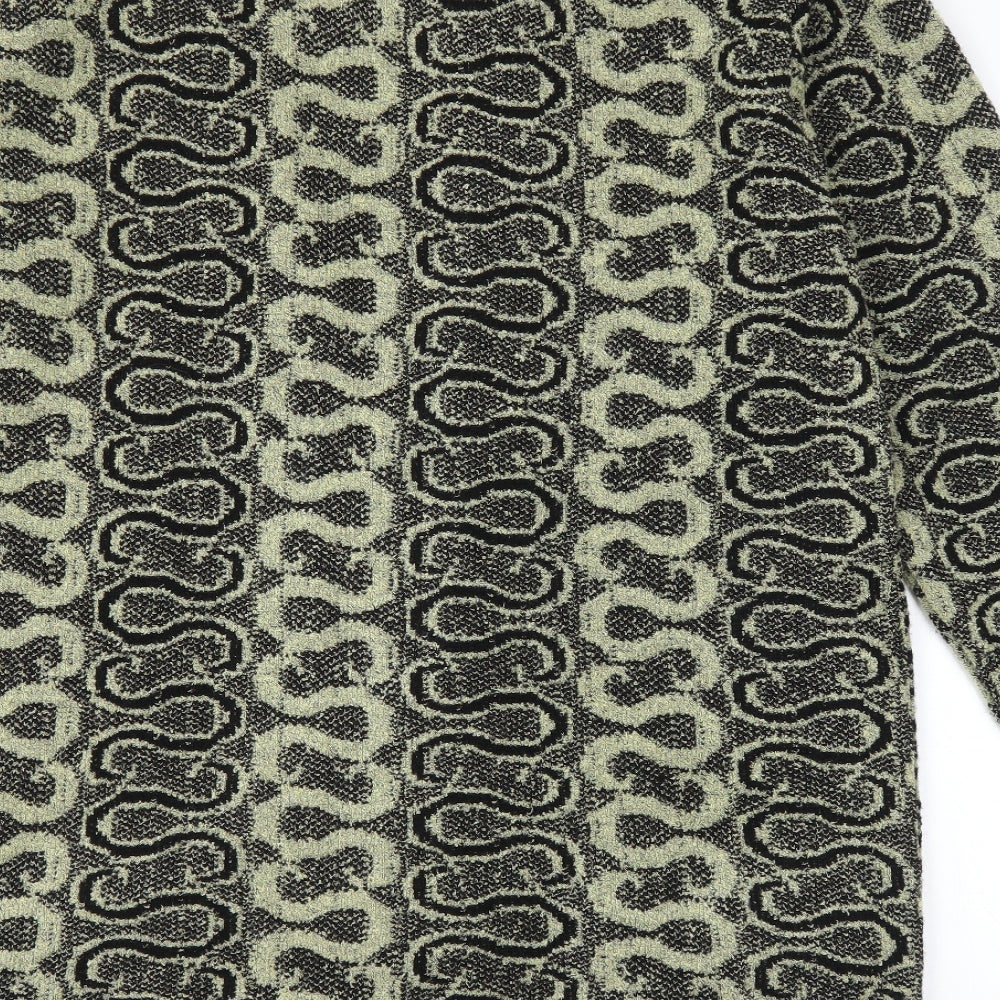snuggles Womens Black Geometric  Jacket Coatigan Size L