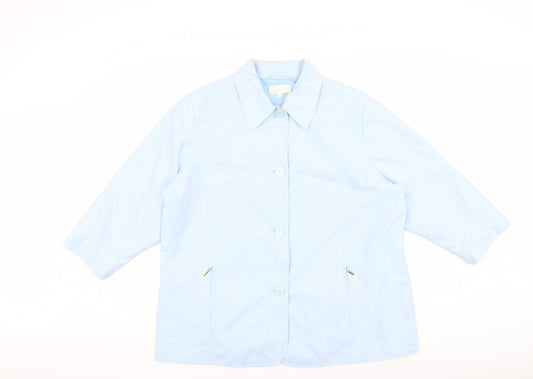 Marks and Spencer Womens Blue   Jacket  Size 20  - zip pockets