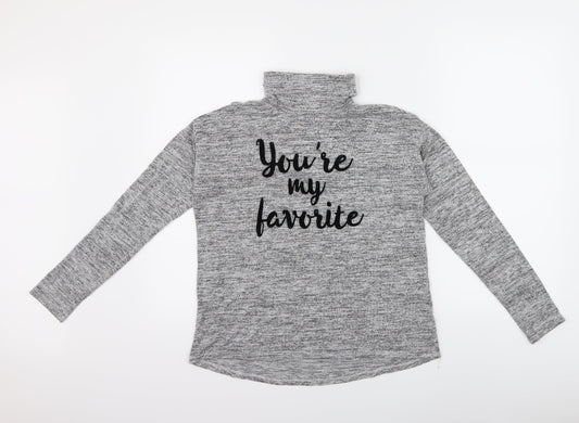 H&M Girls Grey   Pullover Sweatshirt Size 14 Years