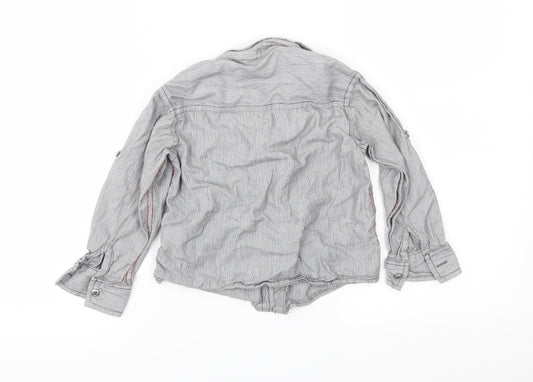 Rebel Boys Grey Striped  Basic Button-Up Size 2-3 Years