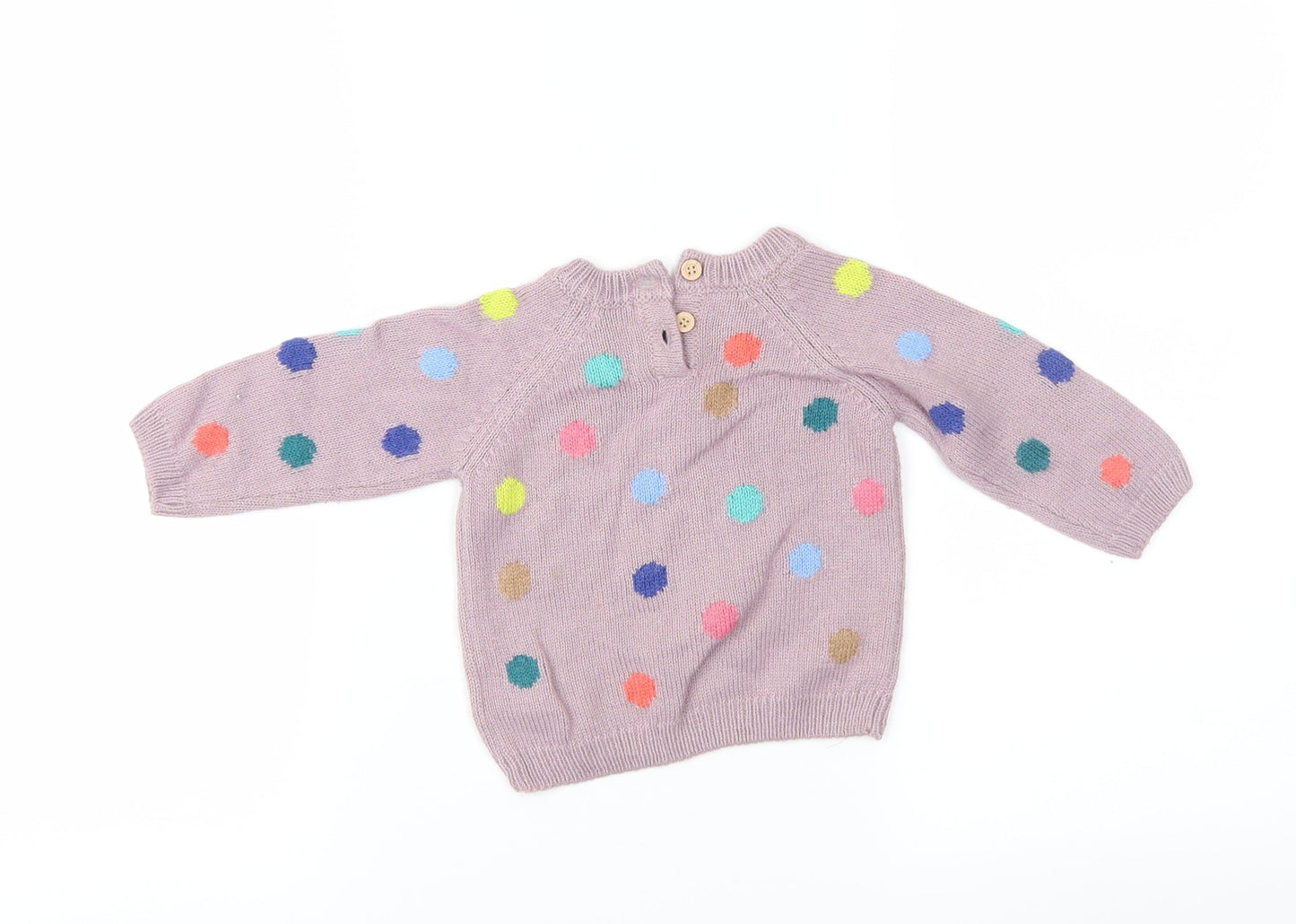 NEXT Girls Purple Fair Isle Knit Pullover Jumper Size 3-6 Months