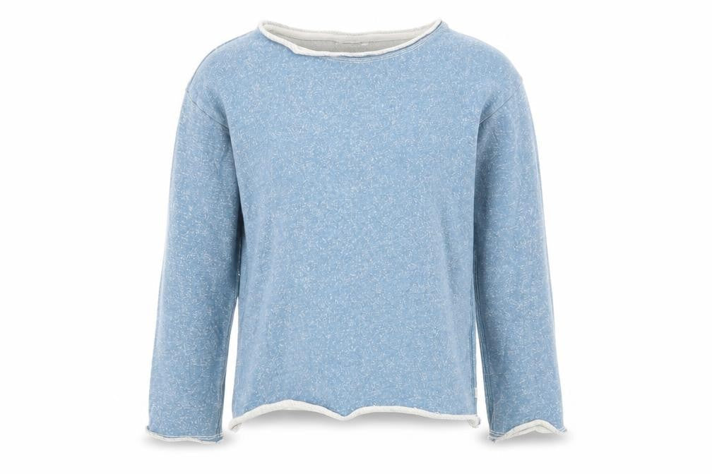 Front view of Ebbe girls’ blue pullover sweatshirt, size 8, years